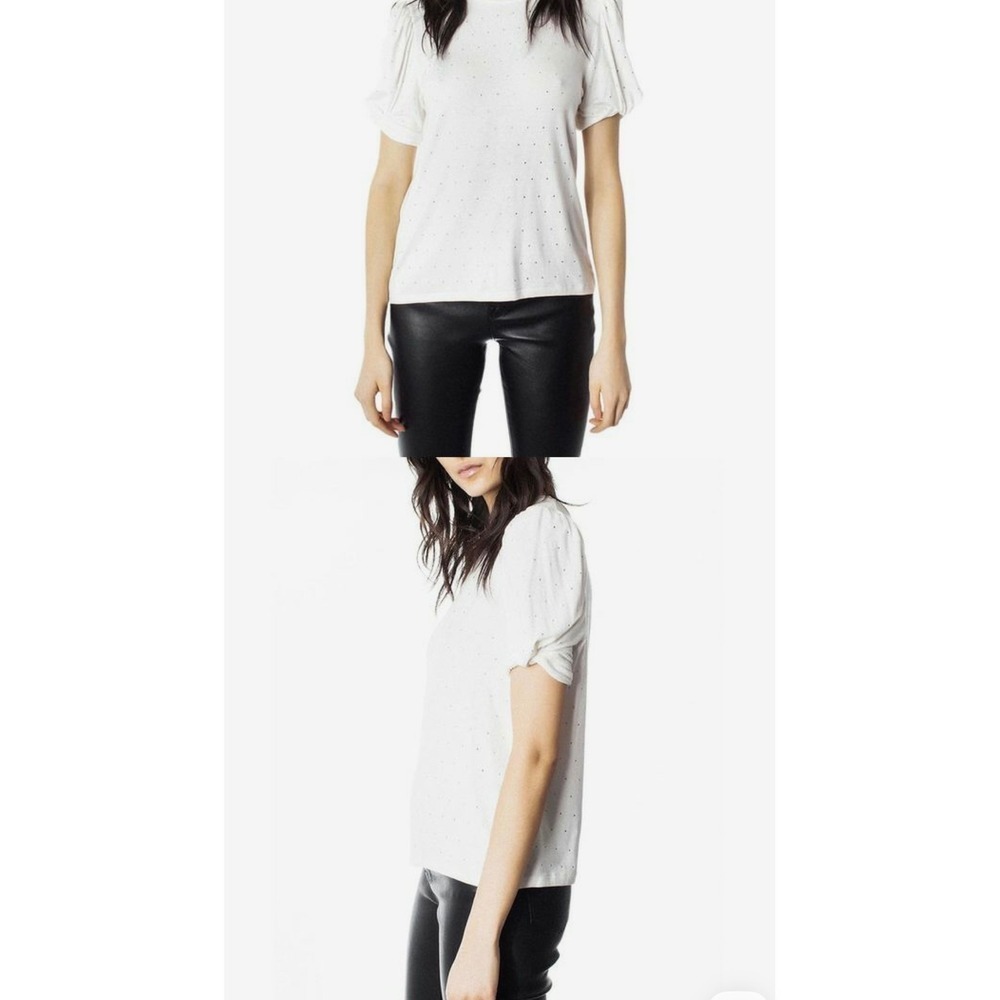 Generation love white half sleeve sz s coastal round collar